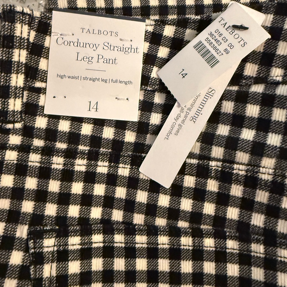 Talbots Black and White Checkered Pants
